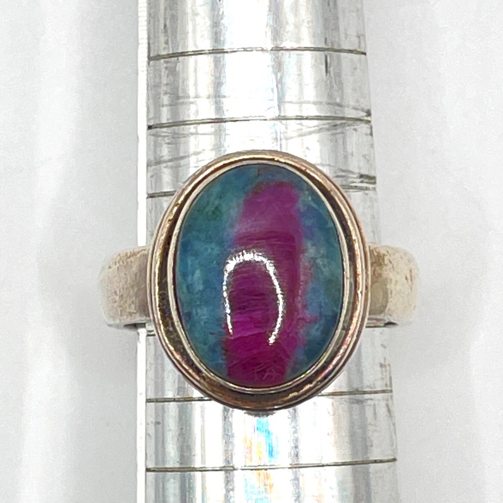 925 Sterling Silver Ruby Zoisite Ring Size 8